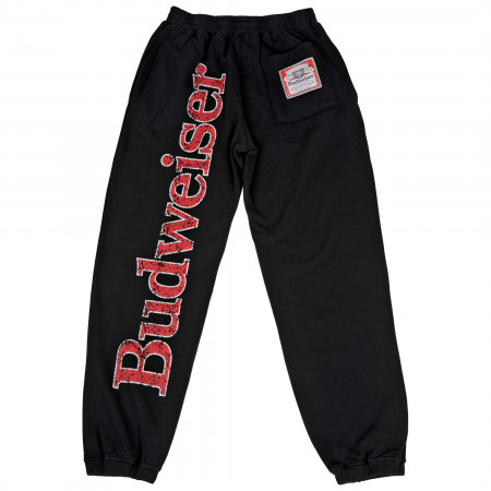 Budweiser Text and Label Patch Fleece Sweatpant Joggers